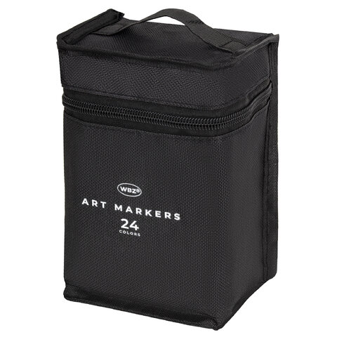 Маркеры для скетчинга двусторонние, НАБОР 24 шт., базовые цвета, в чехле, WBZ, Маркеры для скетчинга двусторонние, НАБОР 24 шт., базовые цвета, в чехле, WBZ,