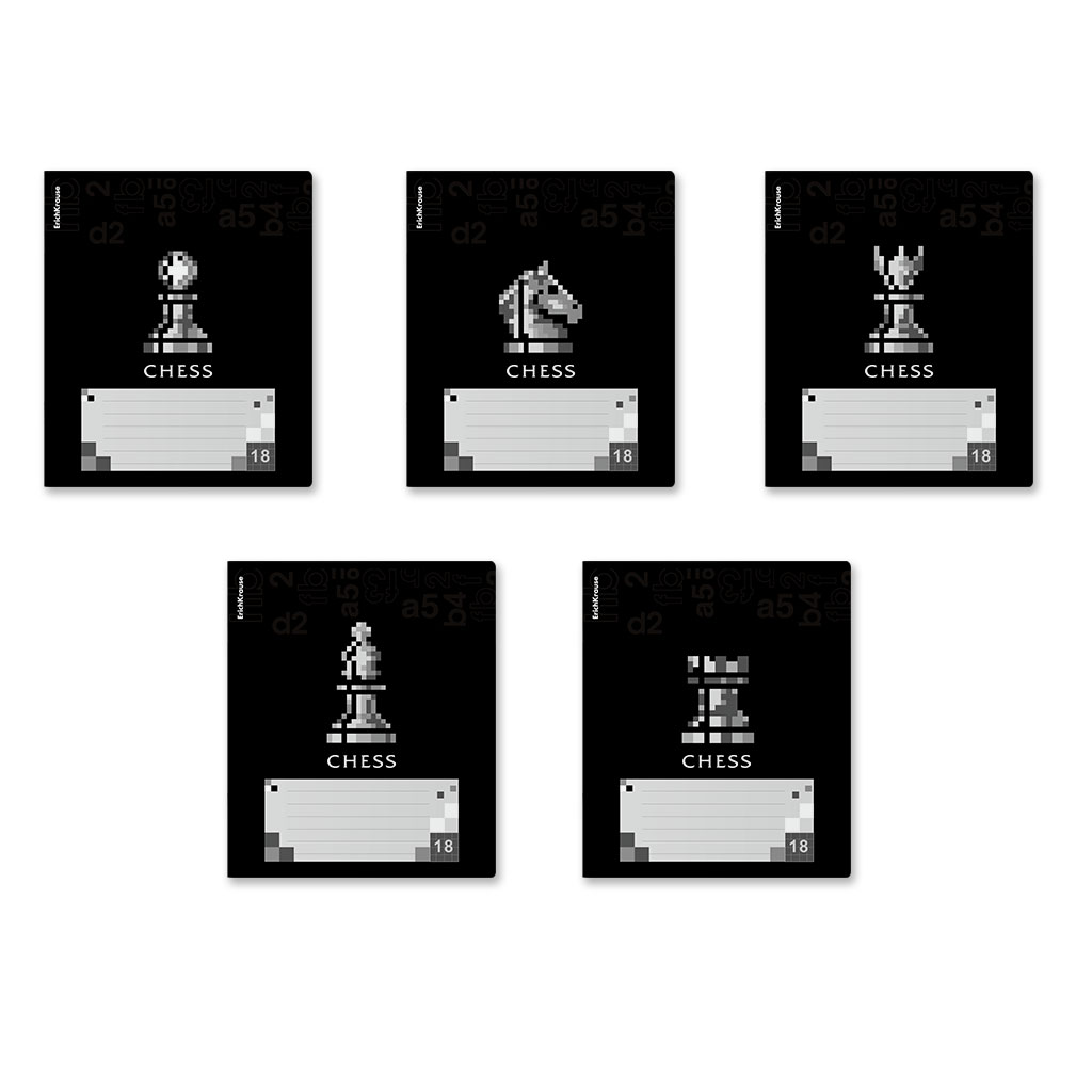 Тетрадь школьная ученическая Erich Krause Chess Player, 18 листов, клетка, Тетрадь школьная ученическая Erich Krause Chess Player, 18 листов, клетка,