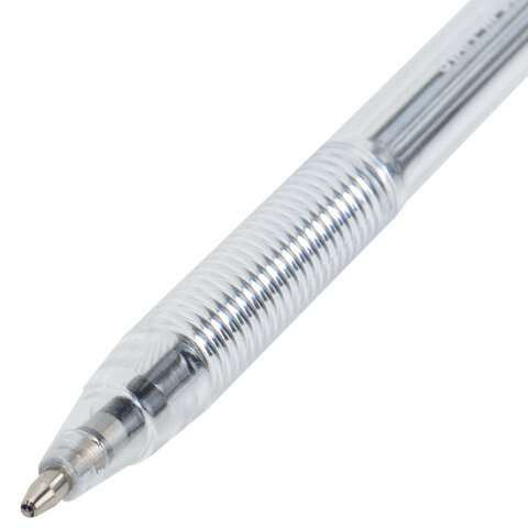 Ручка шариковая STAFF "Basic BP-66 CLASSIC", СИНЯЯ, корпус прозрачный,