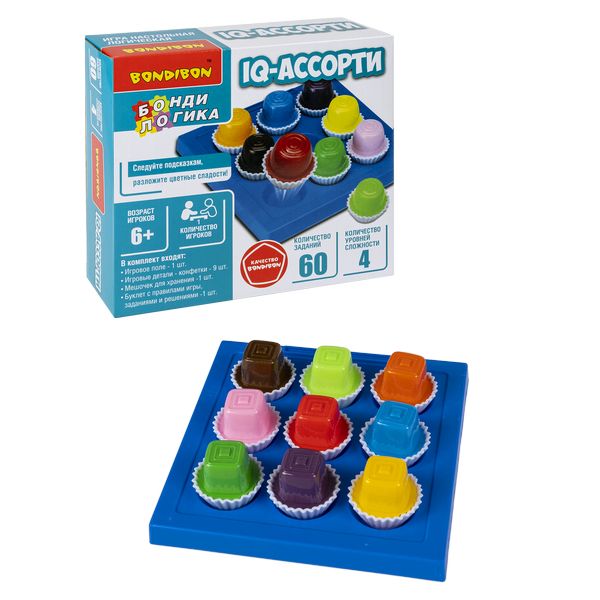 Игра настольная логическая "IQ-СЛАДОСТИ", квадратные конфеты, Игра настольная логическая "IQ-СЛАДОСТИ", квадратные конфеты,