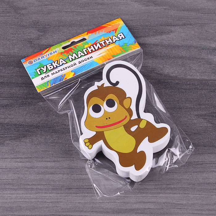 Губка стирательная для доски магнитная "Обезьянка" Губка стирательная для доски магнитная "Обезьянка"
