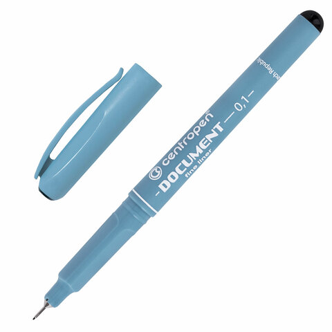Ручка капиллярная (линер) ЧЕРНАЯ CENTROPEN "Document", трехгранная, Ручка капиллярная (линер) ЧЕРНАЯ CENTROPEN "Document", трехгранная,