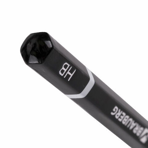 Карандаш чернографитный BRAUBERG, 1 шт., "Touch line", НВ, без Карандаш чернографитный BRAUBERG, 1 шт., "Touch line", НВ, без