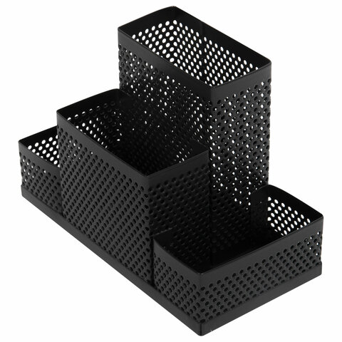 Подставка-органайзер BRAUBERG "Germanium", 4 секции, 160х80х110 мм, Подставка-органайзер BRAUBERG "Germanium", 4 секции, 160х80х110 мм,