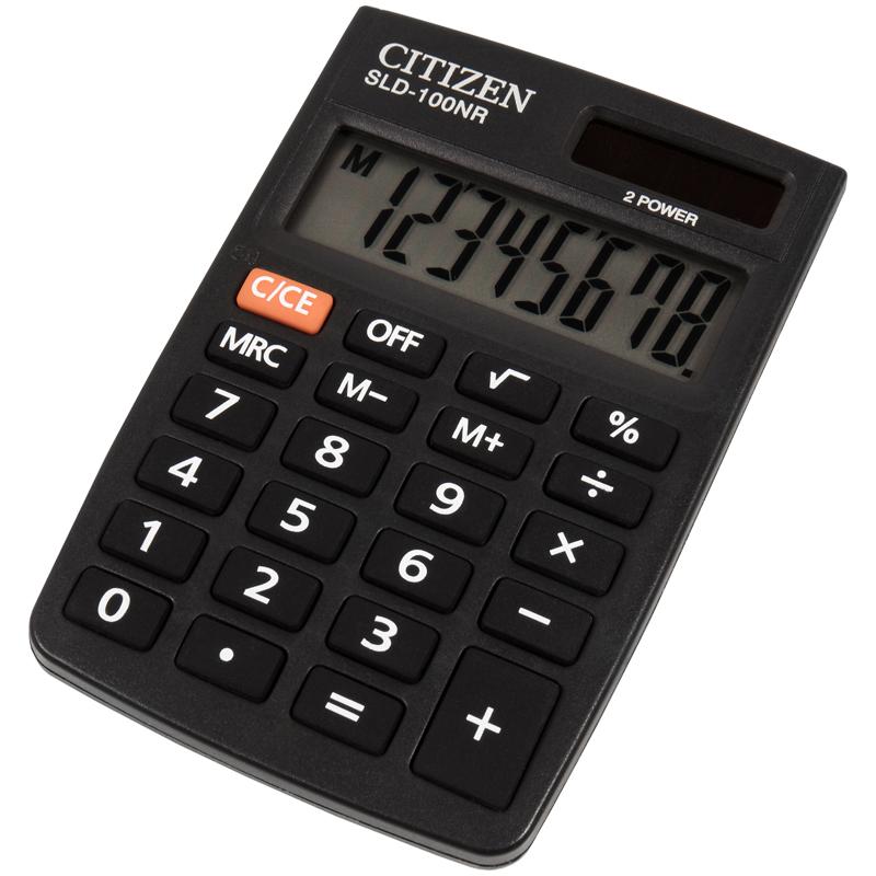 Калькулятор карманный Citizen SLD-100NR, 8 разр., двойное питание, 58*88*10мм, Калькулятор карманный Citizen SLD-100NR, 8 разр., двойное питание, 58*88*10мм,