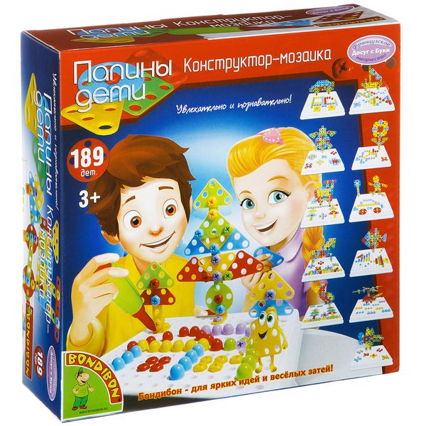 Конструктор-мозаика 189 деталей, Воndibon, ВОХ 25,5х7,8х25,5 см. Конструктор-мозаика 189 деталей, Воndibon, ВОХ 25,5х7,8х25,5 см.
