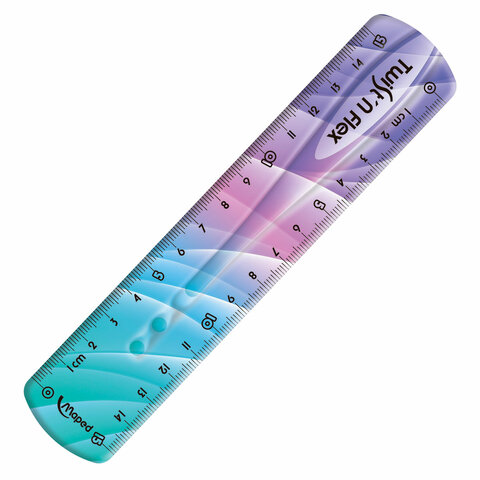 Линейка пластик 15 см, гибкая, MAPED (Франция) "Twist'n Flex