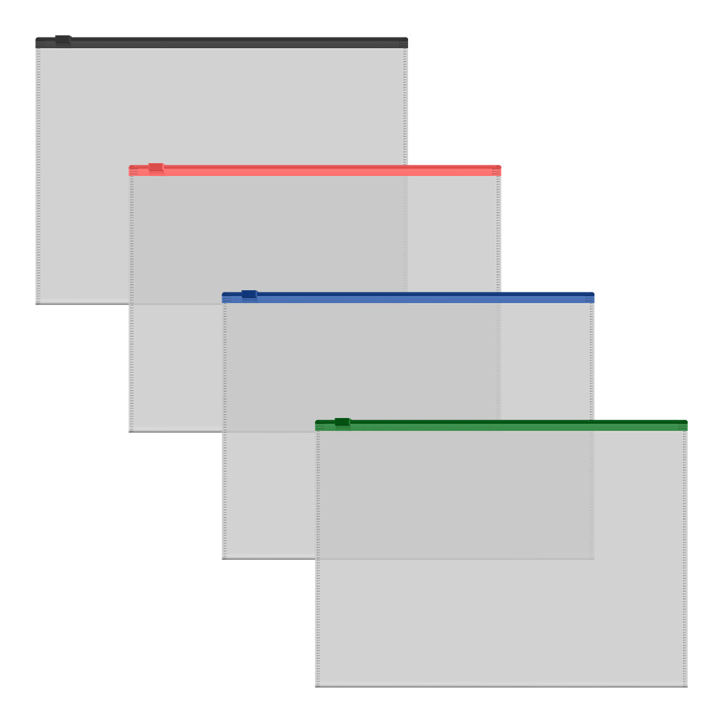 Zip-пакет пластиковый Erich Krause Fizzy Clear, c цветной молнией, A5+, Zip-пакет пластиковый Erich Krause Fizzy Clear, c цветной молнией, A5+,
