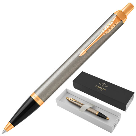 Ручка шариковая PARKER "IM Core Brushed Metal GT", корпус серебристый Ручка шариковая PARKER "IM Core Brushed Metal GT", корпус серебристый