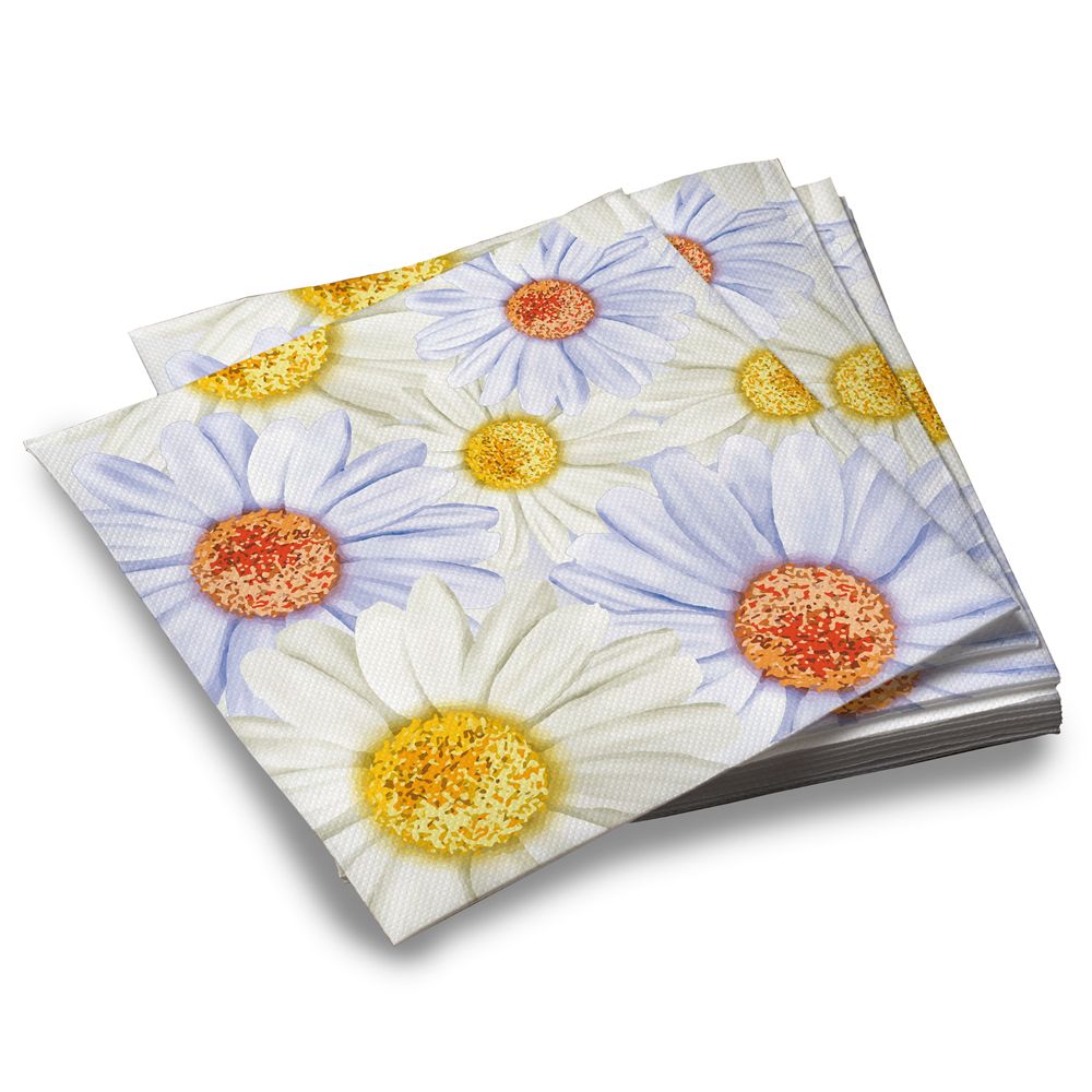 Салфетки бумажные трехслойные Ромашка, 33*33 см, 20 штук Салфетки бумажные трехслойные Ромашка, 33*33 см, 20 штук