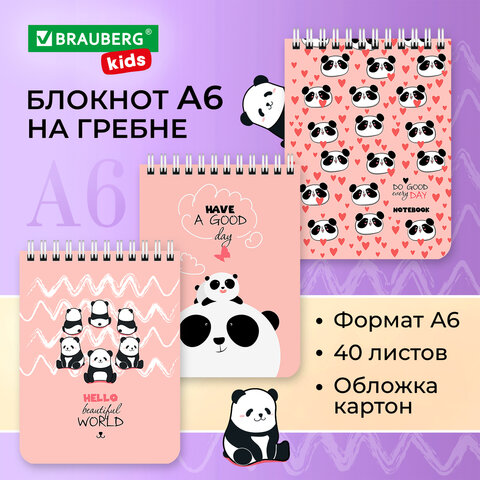 Блокнот МАЛЫЙ ФОРМАТ (108х145 мм) А6, 40 л., гребень, картон, клетка, BRAUBERG Блокнот МАЛЫЙ ФОРМАТ (108х145 мм) А6, 40 л., гребень, картон, клетка, BRAUBERG