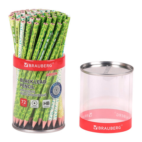 Карандаш чернографитный BRAUBERG "GREEN", 1 шт., HB, пластиковый, Карандаш чернографитный BRAUBERG "GREEN", 1 шт., HB, пластиковый,
