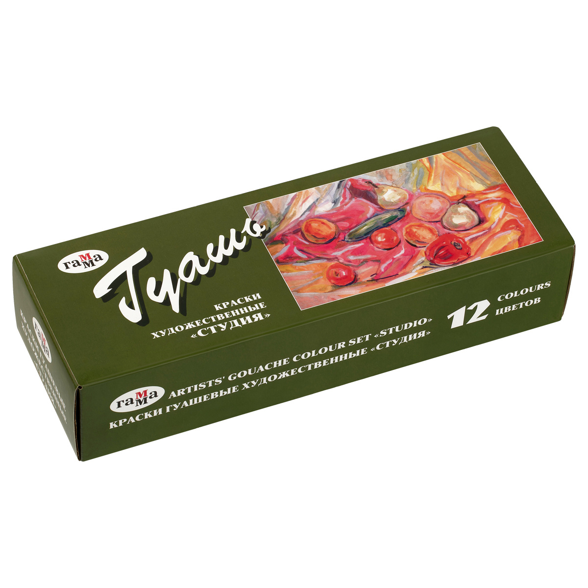 Гуашь художественная "Студия" 12 цветов, 40мл: 221029 штр.: Гуашь художественная "Студия" 12 цветов, 40мл: 221029 штр.: