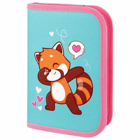 Пенал ПИФАГОР, 1 отделение, полиэстер, 19х13 см, "Red panda", 272283 Пенал ПИФАГОР, 1 отделение, полиэстер, 19х13 см, "Red panda", 272283