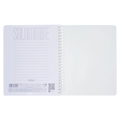 Тетрадь А5, 96 л., HATBER, гребень, клетка, Soft-touch ламинация, СОЛО Тетрадь А5, 96 л., HATBER, гребень, клетка, Soft-touch ламинация, СОЛО