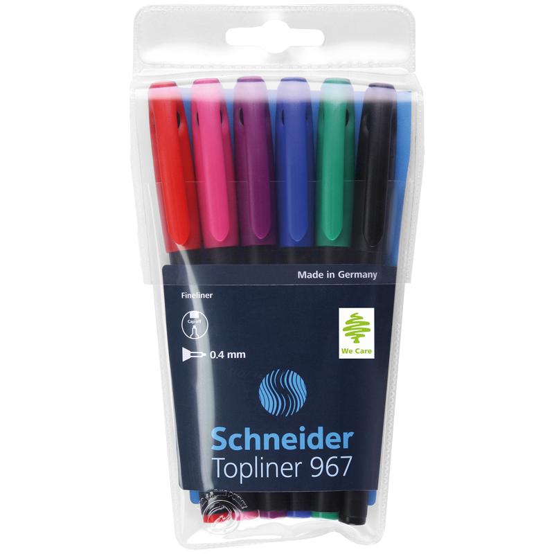 Набор капиллярных ручек Schneider "Topliner 967" 06цв., 0,4мм, Набор капиллярных ручек Schneider "Topliner 967" 06цв., 0,4мм,