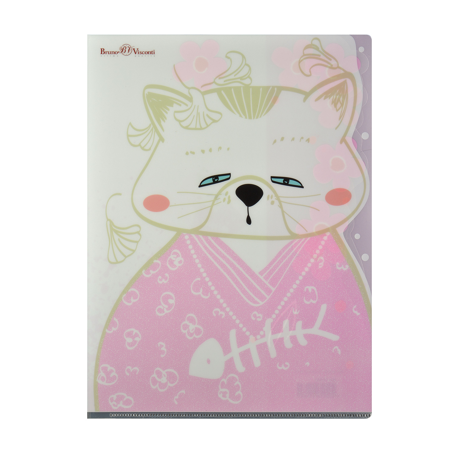 ПАПКА УГОЛОК, 3 ОТДЕЛЕНИЯ, "КОТЫ В ЯПОНСКОМ СТИЛЕ", А4, 4 ВИДА