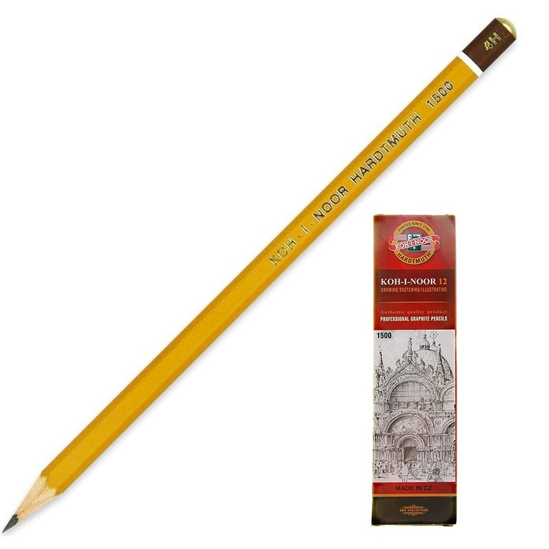 Карандаш чернографитный KOH-I-NOOR 1500/4H Чехия штр. 8593539005933, Карандаш чернографитный KOH-I-NOOR 1500/4H Чехия штр. 8593539005933,