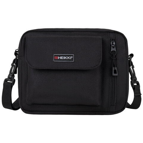 Сумка на плечо HEIKKI ATOM (ХЕЙКИ) два кармана, черная, 17х22х6 см, 272633 Сумка на плечо HEIKKI ATOM (ХЕЙКИ) два кармана, черная, 17х22х6 см, 272633