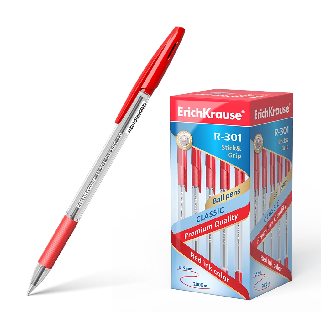 Ручка шариковая ErichKrause® R-301 Classic Stick&Grip 1.0, цвет чернил Ручка шариковая ErichKrause® R-301 Classic Stick&Grip 1.0, цвет чернил