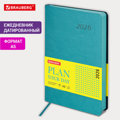 Ежедневник датированный 2026 А5 138x213 мм, BRAUBERG "Stylish", под Ежедневник датированный 2026 А5 138x213 мм, BRAUBERG "Stylish", под