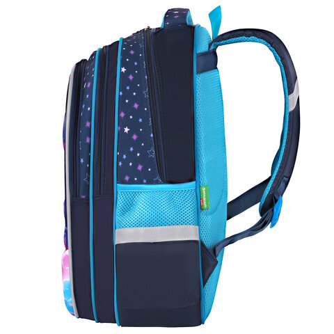 Рюкзак BRAUBERG KIDS FLOSSY, 2 отделения, 3 кармана, "Sky girl",