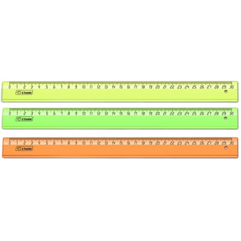 Линейка 30см прозр. флуор. краш.шкала СТАММ ЛН-32 штр. 4620000630333, Линейка 30см прозр. флуор. краш.шкала СТАММ ЛН-32 штр. 4620000630333,