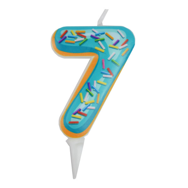 Свеча Цифра 7 Пончик 6см Свеча Цифра 7 Пончик 6см