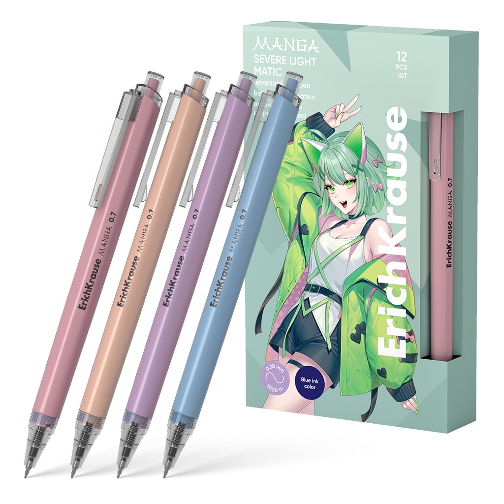 Ручка шариковая автоматическая ErichKrause Essential Matic Manga 0.7, цвет Ручка шариковая автоматическая ErichKrause Essential Matic Manga 0.7, цвет