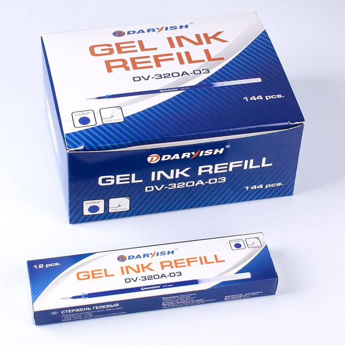 Стержень гелевый синий игольчатый наконечник "Darvish" Стержень гелевый синий игольчатый наконечник "Darvish"