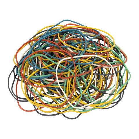 Резинки банковские универсальные диаметром 60 мм, BRAUBERG 50 г, цветные,