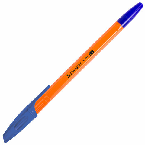 Ручка шариковая BRAUBERG "X-333 ORANGE", 12+1 В ПОДАРОК!, синяя, Ручка шариковая BRAUBERG "X-333 ORANGE", 12+1 В ПОДАРОК!, синяя,