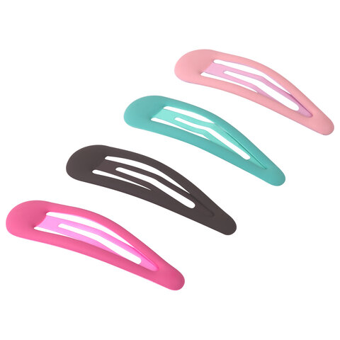 Заколки для волос НАБОР 8 шт., 5 см, клик-клак, soft touch, разные цвета, MONTE Заколки для волос НАБОР 8 шт., 5 см, клик-клак, soft touch, разные цвета, MONTE