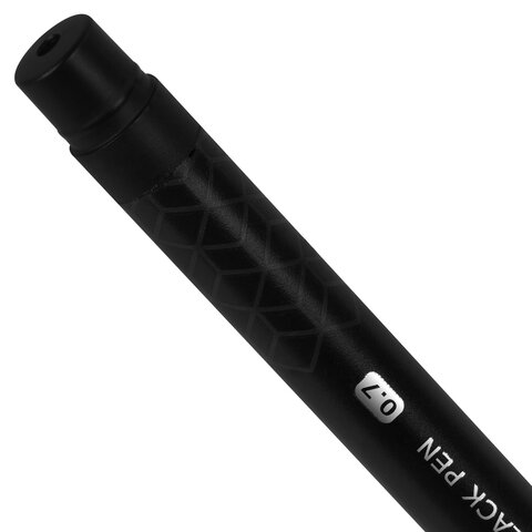 Ручка шариковая масляная BRAUBERG "BLACK PEN", СИНЯЯ, игольчатый узел