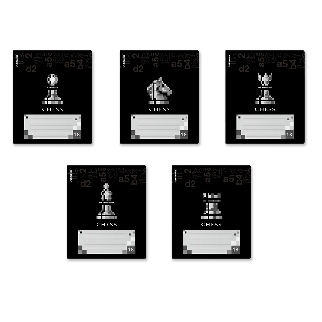 Тетрадь школьная ученическая Erich Krause Chess Player, 18 листов, линейка, Тетрадь школьная ученическая Erich Krause Chess Player, 18 листов, линейка,