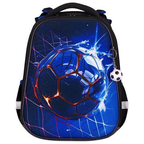 Ранец BRAUBERG PREMIUM, 2 отделения, с брелоком, "Score goal",