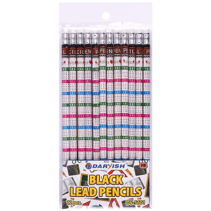 Карандаш ч/г с ластиком "Darvish" корпус таблица умножения НВ