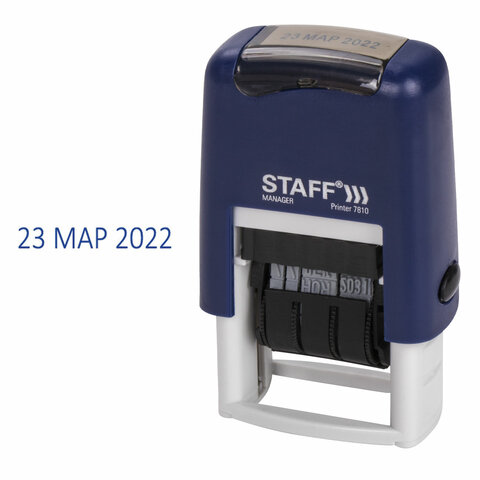 Датер-мини STAFF, месяц буквами, оттиск 22х4 мм, "Printer 7810", Датер-мини STAFF, месяц буквами, оттиск 22х4 мм, "Printer 7810",