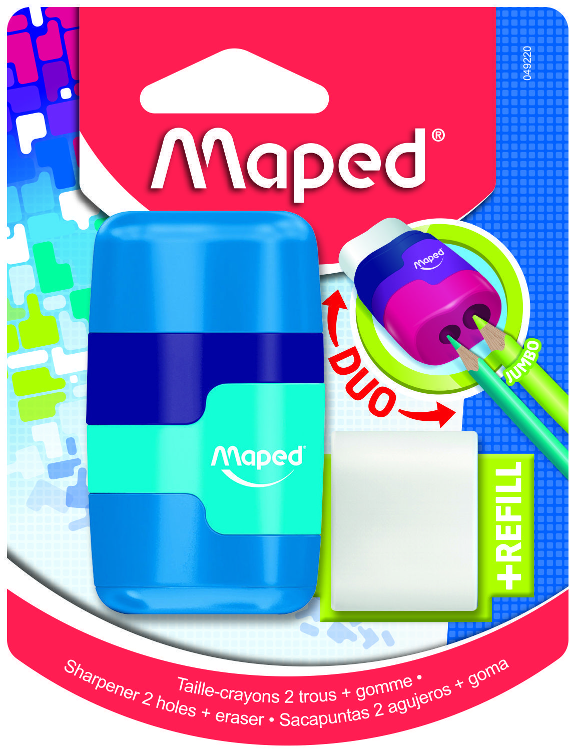 Точилка MAPED CONNECT 2в1 с контейнером и ластиком ассорти корпус пластик 2 Точилка MAPED CONNECT 2в1 с контейнером и ластиком ассорти корпус пластик 2