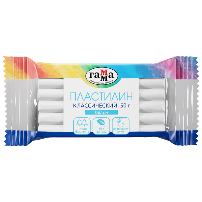 Пластилин Гамма "Классический", белый, 50г Пластилин Гамма "Классический", белый, 50г