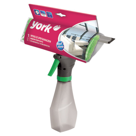 Окномойка "3 в 1": насадка из микрофибры, сгон, рукоятка-флакон с Окномойка "3 в 1": насадка из микрофибры, сгон, рукоятка-флакон с