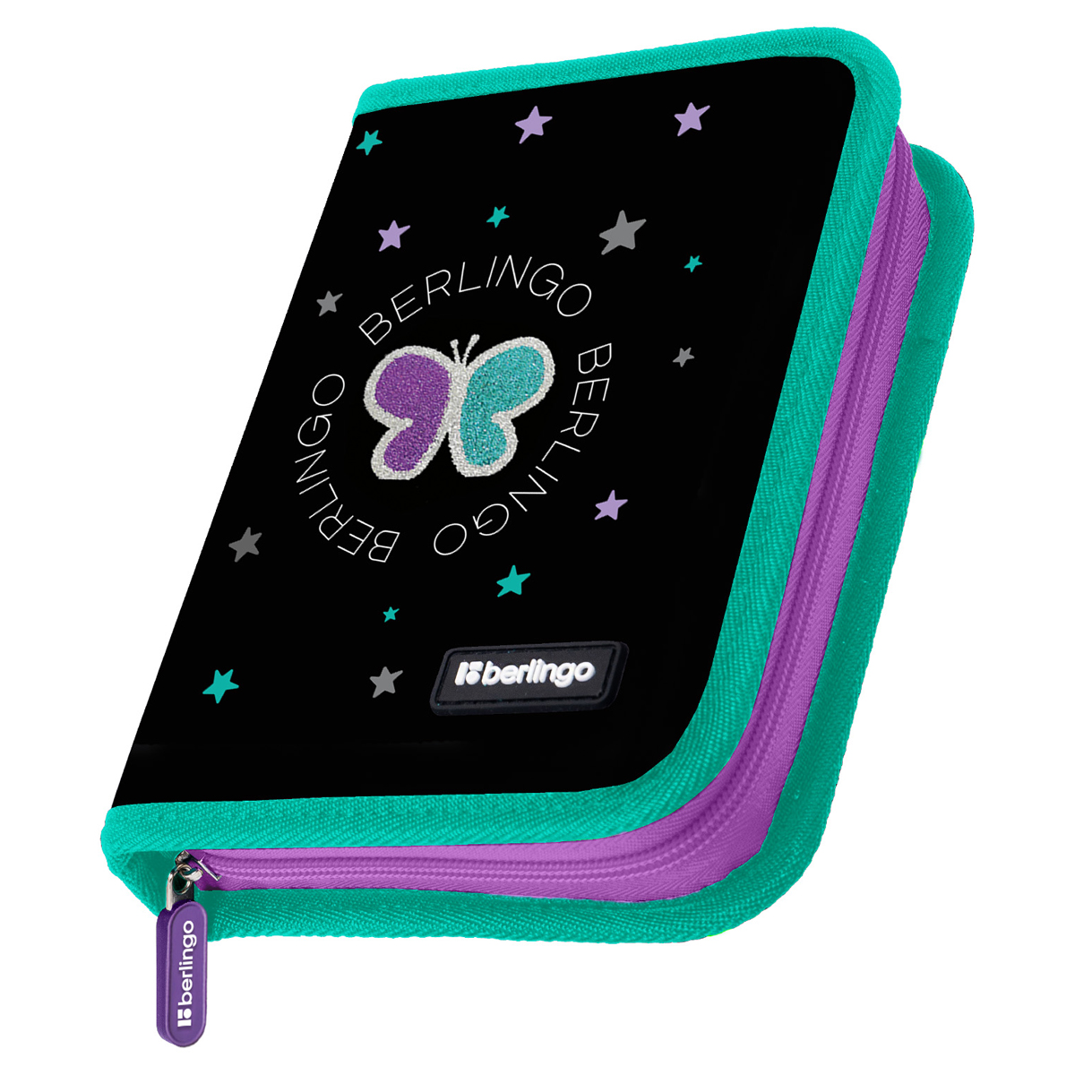 Пенал 1 отделение, 200*140*40 Berlingo "Shining butterfly", Пенал 1 отделение, 200*140*40 Berlingo "Shining butterfly",