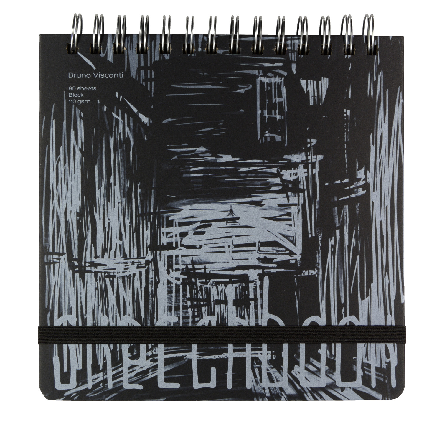 SKETCHBOOK BV, 200х200 мм, 80Л, ЧЕРНЫЙ 110 гр. НА ГРЕБНЕ (4 ВИДА)