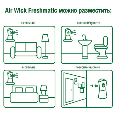 Сменный баллон 250 мл, AIRWICK "Дикий гранат", для автоматических Сменный баллон 250 мл, AIRWICK "Дикий гранат", для автоматических