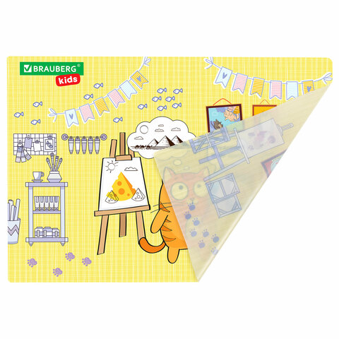Настольное покрытие BRAUBERG KIDS для труда и творческих занятий, ПВХ, Настольное покрытие BRAUBERG KIDS для труда и творческих занятий, ПВХ,
