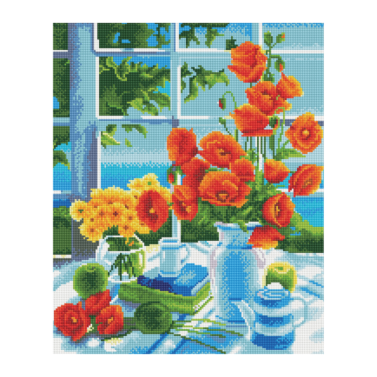 Алмазная мозаика ТРИ СОВЫ "Натюрморт с маками", 40*50см, холст, Алмазная мозаика ТРИ СОВЫ "Натюрморт с маками", 40*50см, холст,