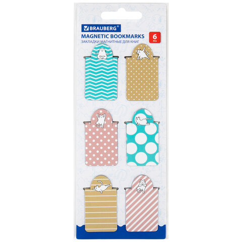 Закладки для книг МАГНИТНЫЕ c высечкой, "CAT YOGA", набор 6 шт., 35х25 Закладки для книг МАГНИТНЫЕ c высечкой, "CAT YOGA", набор 6 шт., 35х25