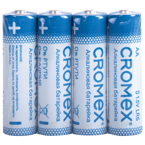 Батарейки алкалиновые "пальчиковые" КОМПЛЕКТ 40 шт., CROMEX (КРОМЕКС)