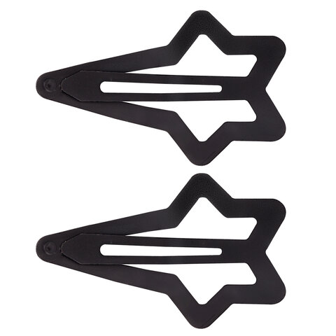 Заколки для волос НАБОР 2 шт., 5,5 см, клик-клак, soft touch, чёрный, MONTE VITA