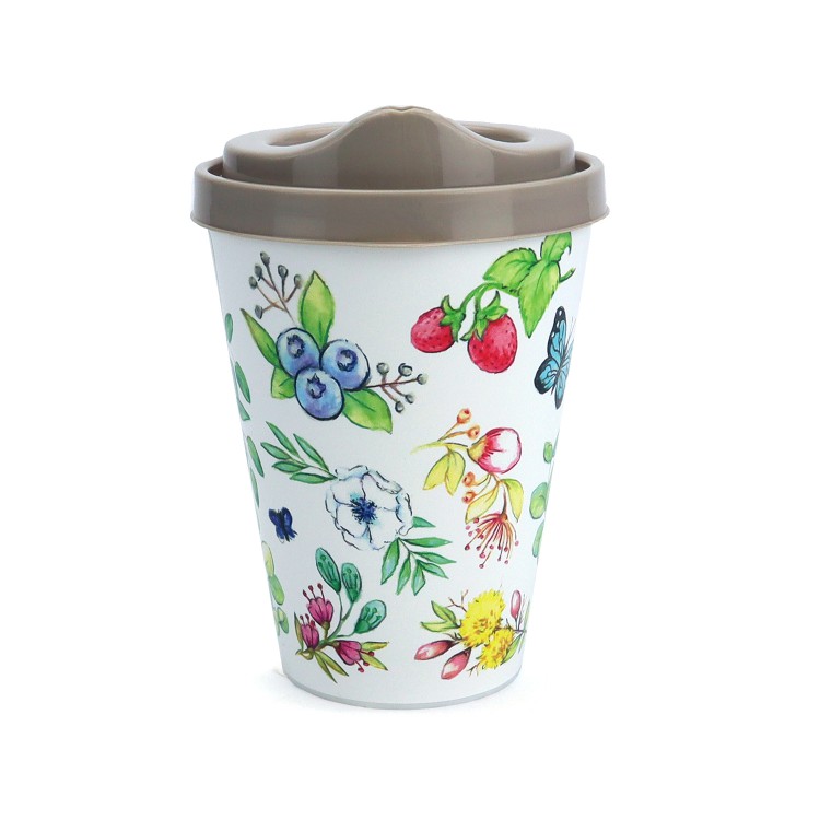 Стакан пластиковый c крышкой "Кроль-Вилль". Цветочная Зая, 420мл Стакан пластиковый c крышкой "Кроль-Вилль". Цветочная Зая, 420мл